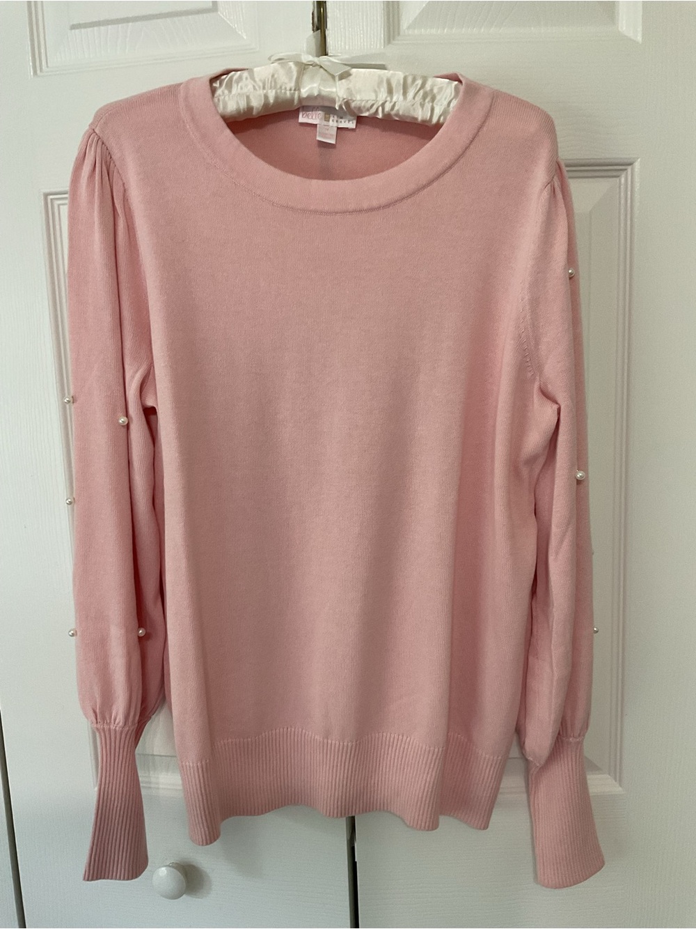 Kim Gravel Pearl-Accent Pink Women's Sweater